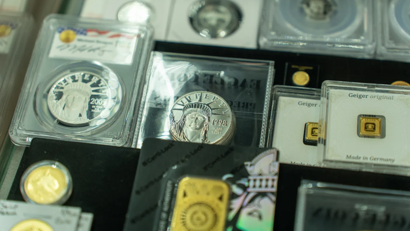 Silver and gold bullion bars